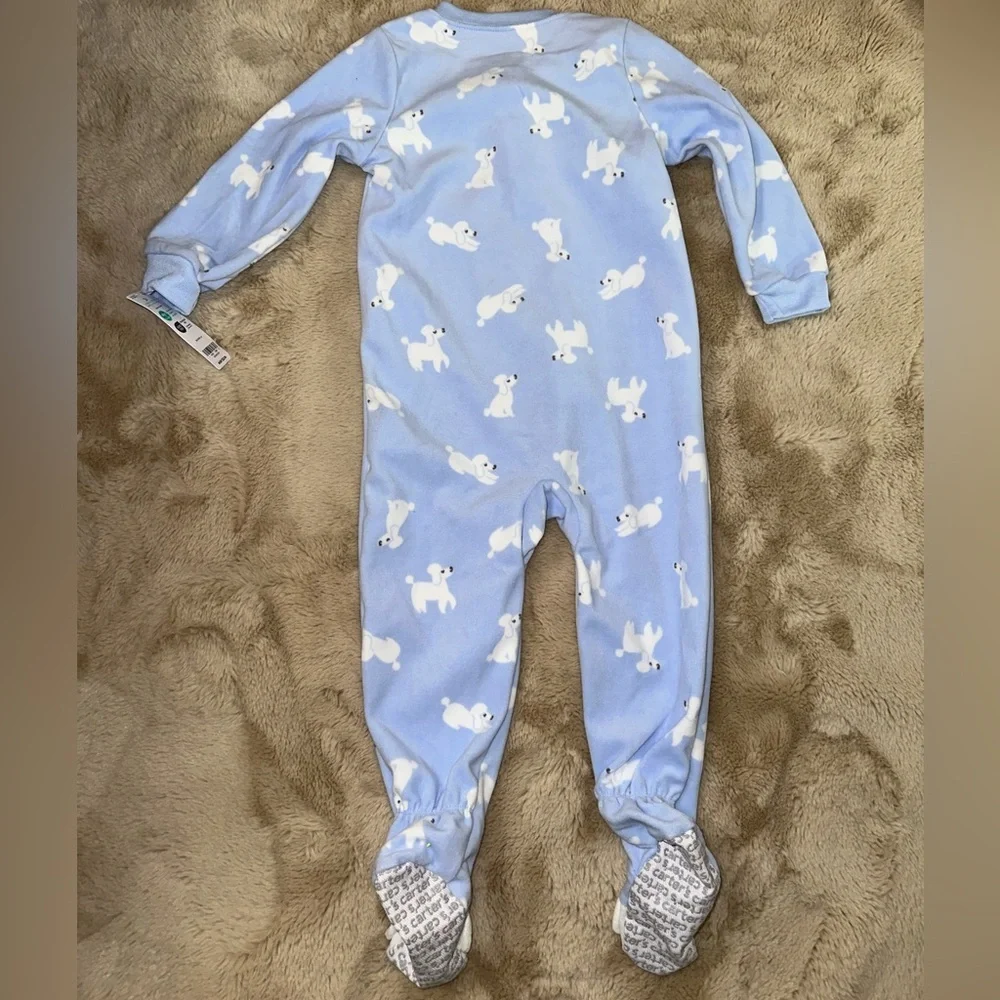 NEW Carter's Light Blue with White Poodle Footie Pajamas